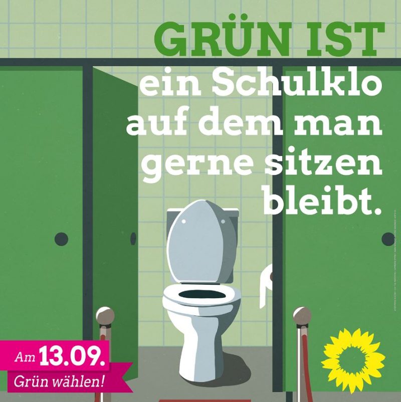 GRÜN IST ein Schulklo auf dem man gerne sitzen bleibt.
