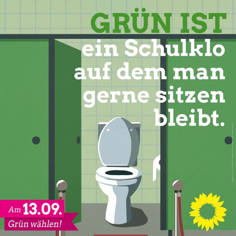 GRÜN IST ein Schulklo auf dem man gerne sitzen bleibt.