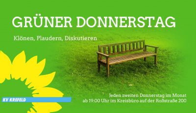 GRÜNER DONNERSTAG - Klönen, Plaudern, Diskutieren @ Kreisbüro