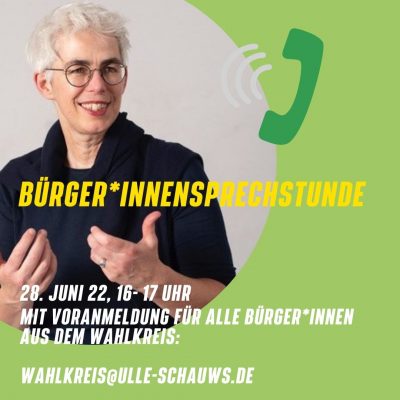 Bürger*innen Sprechstunde von Ulle Schauws (MdB)