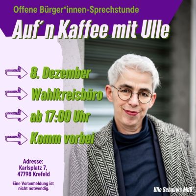 Offene Bürger*innen-Sprechstunde mit Ulle Schauws